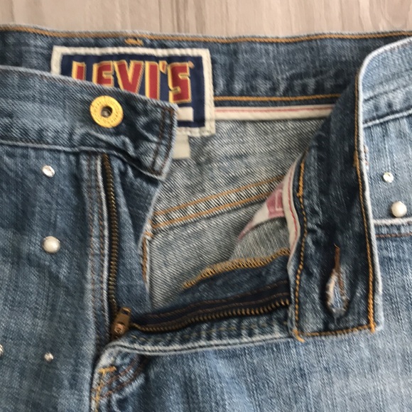 Vintage | Levi’s 514 Studded Slim Straight Jeans Short Blue Size W30 L30 - Picture 7 of 16